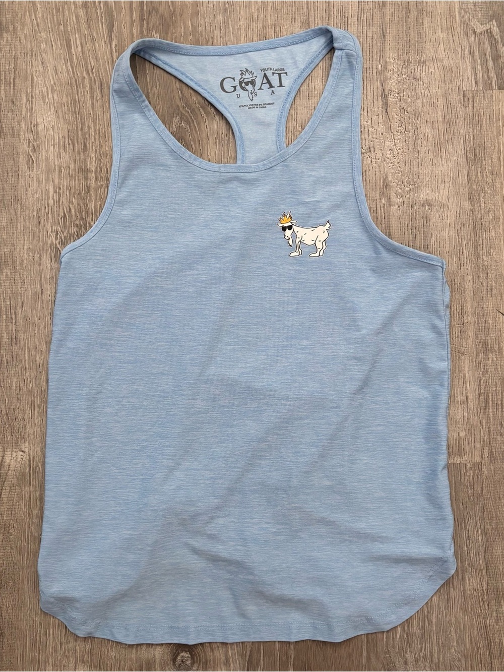 GOAT USA Light Blue Racerback Tank with Goat Logo